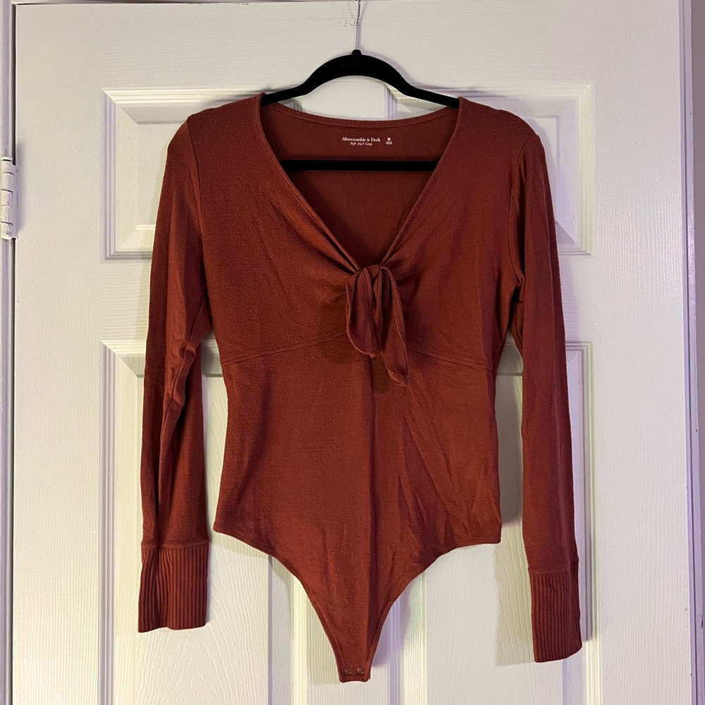 Abercrombie Rust Long Sleeve Bodysuit